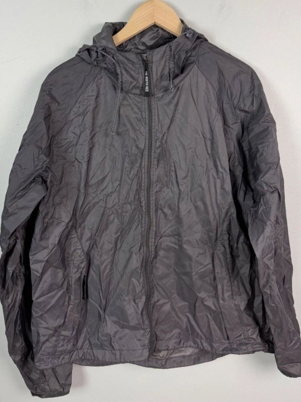 The North Face Grey Hooded Ripstop Windbreaker V608546 Size Large Men’s